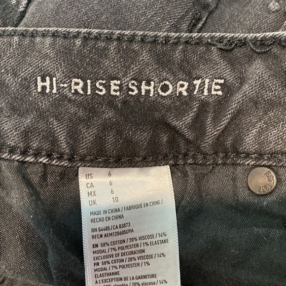 American Eagle Hi-Rise Shortie Black Jean Short Size 6 - Picture 7 of 7